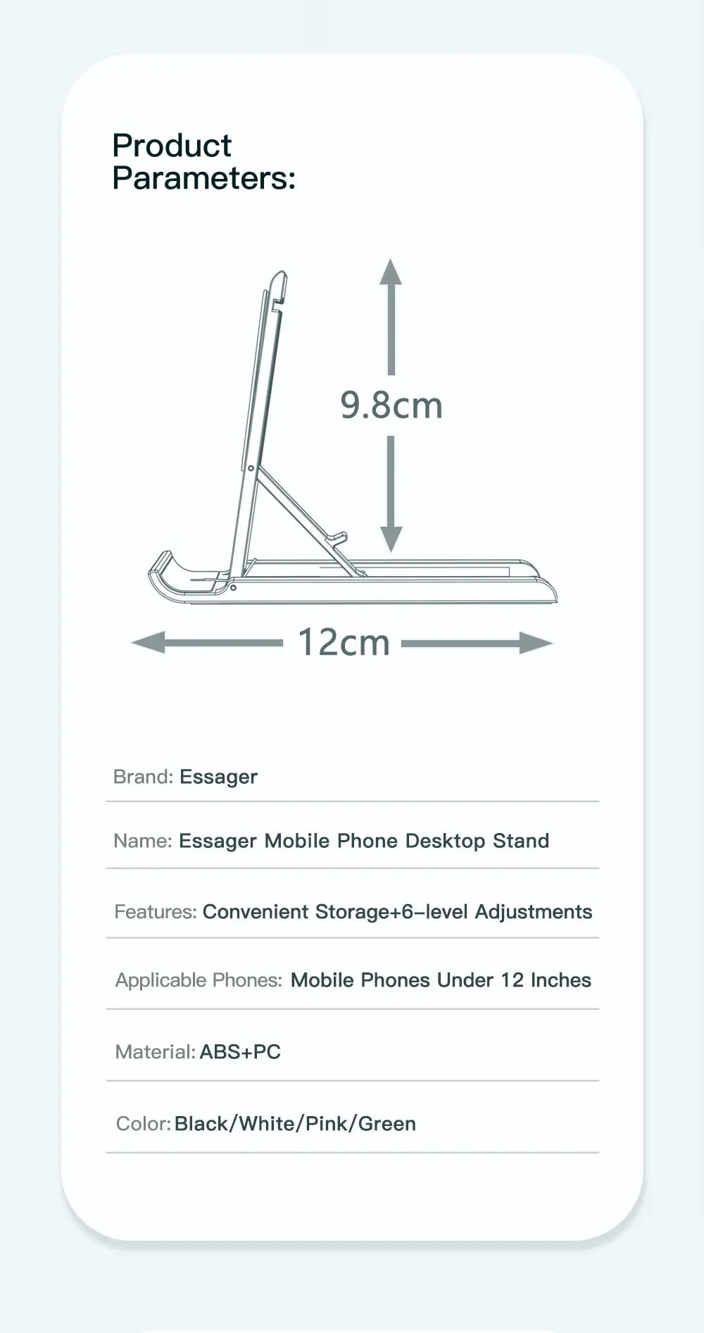 Składany uchwyt na telefon i tablet do biurka Essager – podstawka na iPhone, iPad, Xiaomi