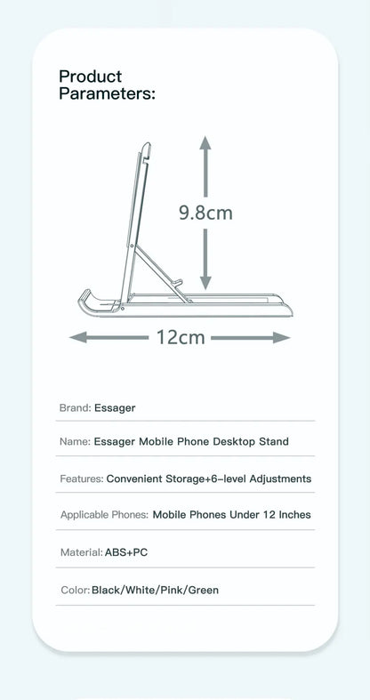 Składany uchwyt na telefon i tablet do biurka Essager – podstawka na iPhone, iPad, Xiaomi