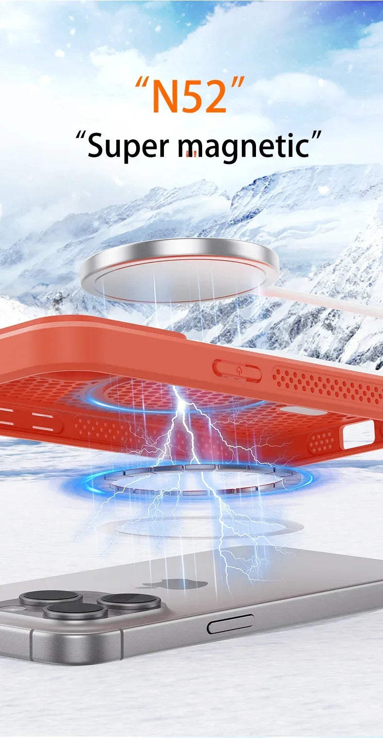 Chłodzące Etui do iPhone z MagSafe – Oddychające, Matowe, Antyodciskowe