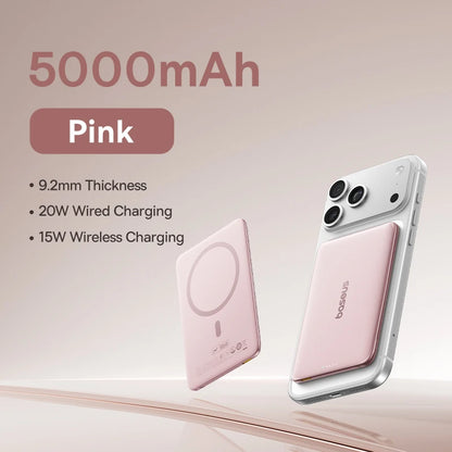 Baseus Power Bank 5000mAh 15W Magnetyczny Wireless