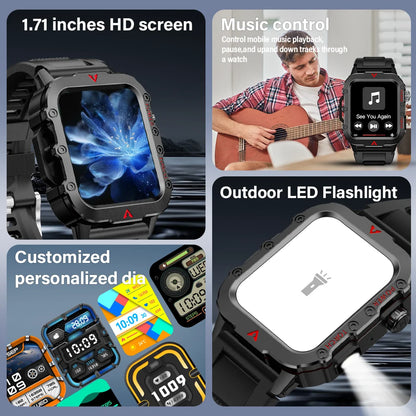 Smartwatch LAXASFIT Q11 – Latarka LED, Monitorowanie Zdrowia, Sport