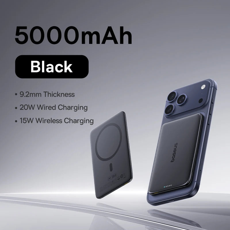 Baseus Power Bank 5000mAh 15W Magnetyczny Wireless