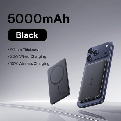 Baseus Power Bank 5000mAh 15W Magnetyczny Wireless
