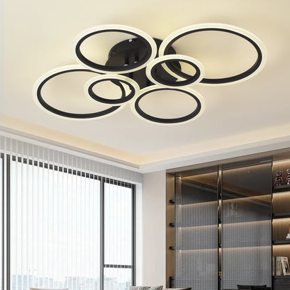Lampa sufitowa LED do salonu kuchni sypialni - czarna biała - ściemnialna