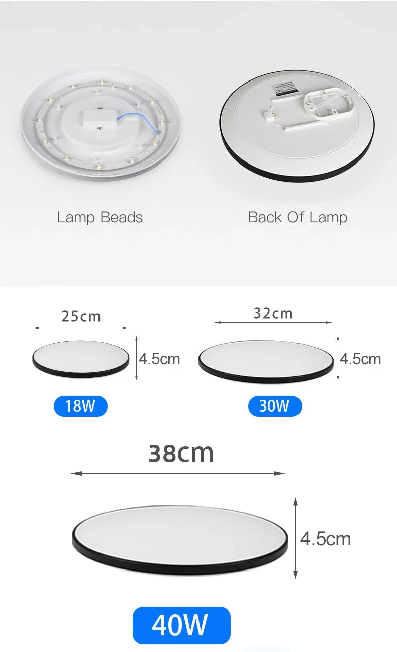 Plafon LED 18W/30W/40W IP44 do łazienki, kuchni i salonu – zimna, neutralna i ciepła biel