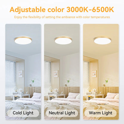 Plafon LED 18W/30W/40W IP44 do łazienki, kuchni i salonu – zimna, neutralna i ciepła biel