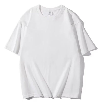 100% Cotton Five Half Sleeve Men's Women Summer T-shirt Loose Short-sleeved Casual Basic Shirt O Neck Solid Color Tops