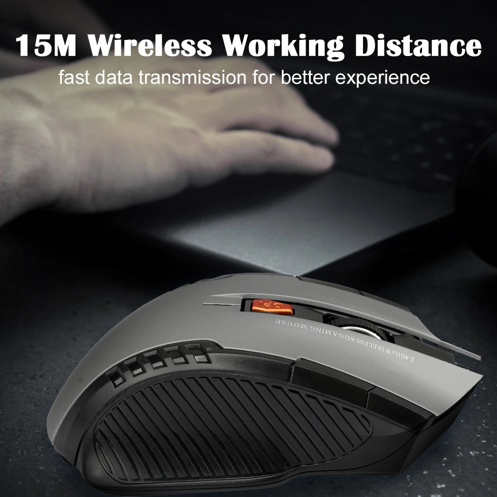 Mysz bezprzewodowa 2.4G 1600DPI 6 przycisków USB do PC i laptopa