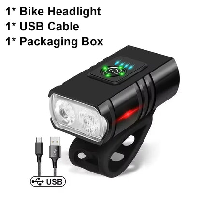 KDULIT 9 LED Bicycle Headlight USB Rechargeable Bike Lamp Super Bright Handlebar Lights Outdoor Waterproof Cycling  Front Light