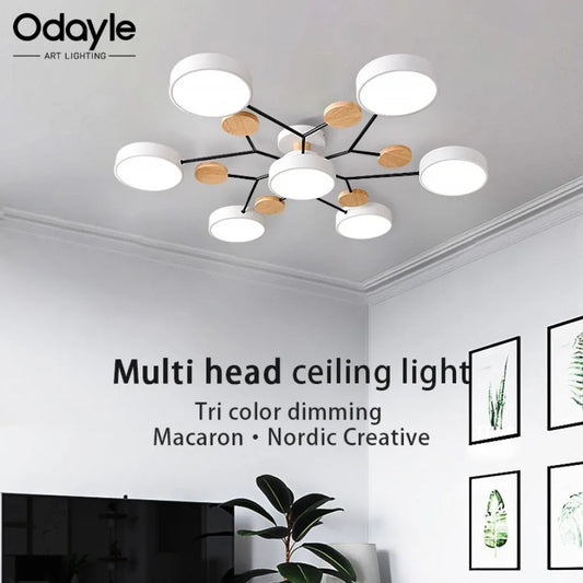 Nowoczesna Lampa Sufitowa LED 3 Barwy Światła | Żyrandol do Salonu Sypialni Jadalni | 48W-72W