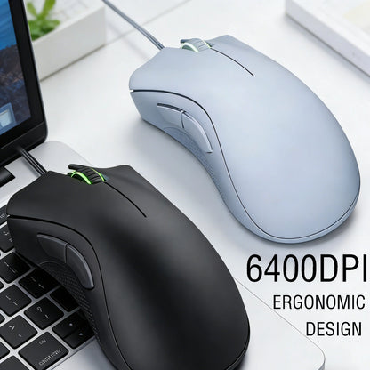 Mysz Gamingowa Razer Przewodowa 6400 DPI 5 Przycisków USB Prawa Ręka LOL E-sport Biuro