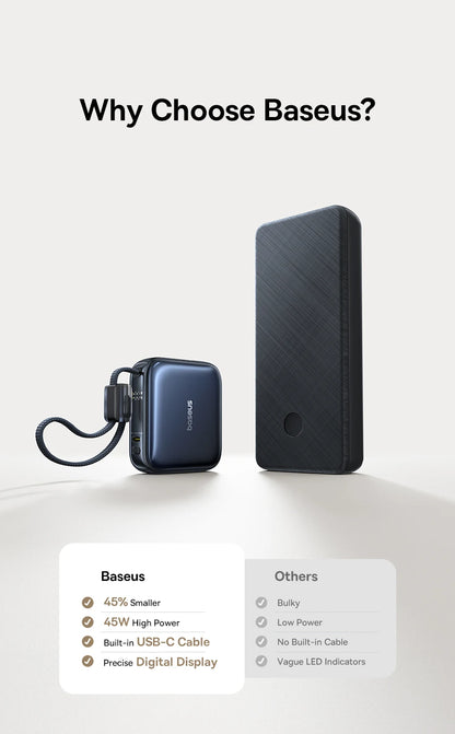 Baseus 45W Power Bank 10000mAh USB-C - Szybkie ładowanie