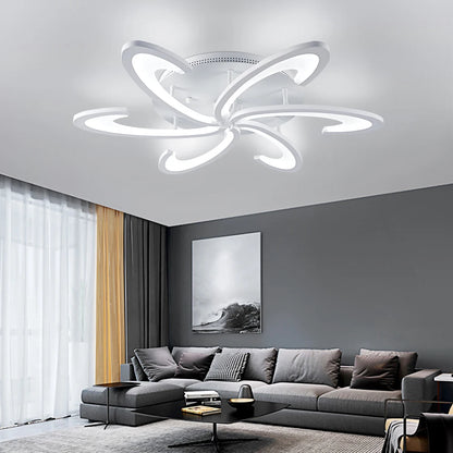 Lampa sufitowa LED Kwiat | Akryl i aluminium | 3 barwy światła | Pilot | 10-15 m²
