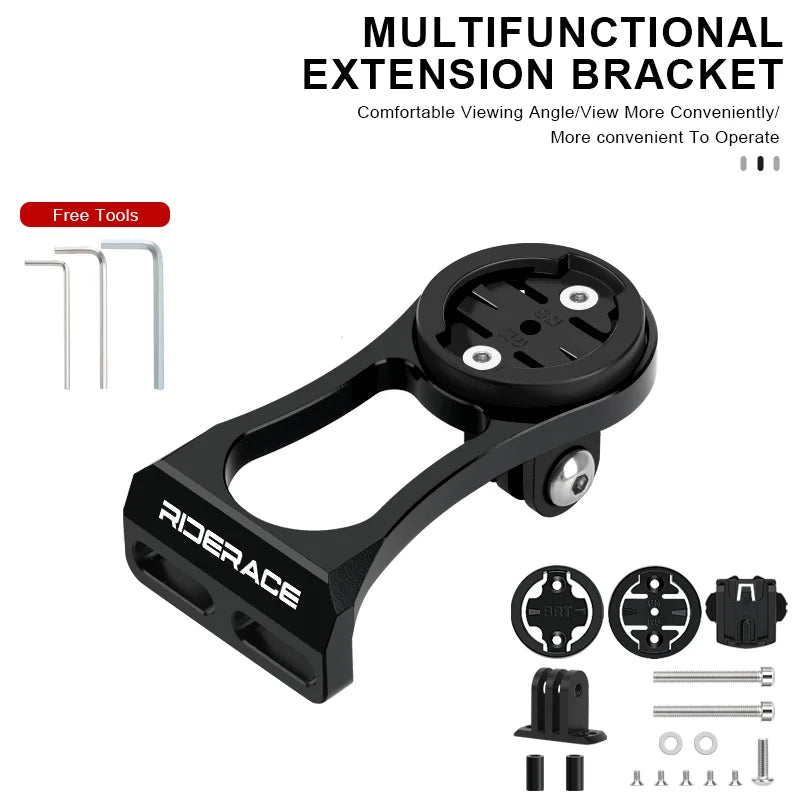 RIDERACE Bicycle Computer Holder Bike Handlebar Camera Mount Cycling Stopwatch Speedometer Bracket for Garmin Edge Bryton CatEye