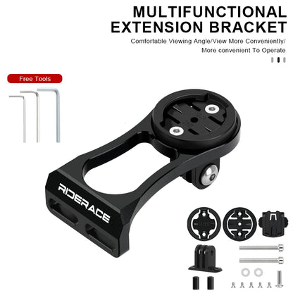 RIDERACE Bicycle Computer Holder Bike Handlebar Camera Mount Cycling Stopwatch Speedometer Bracket for Garmin Edge Bryton CatEye