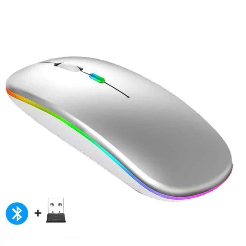 Mysz bezprzewodowa Bluetooth 2.4GHz cicha ładowana USB 1600 DPI