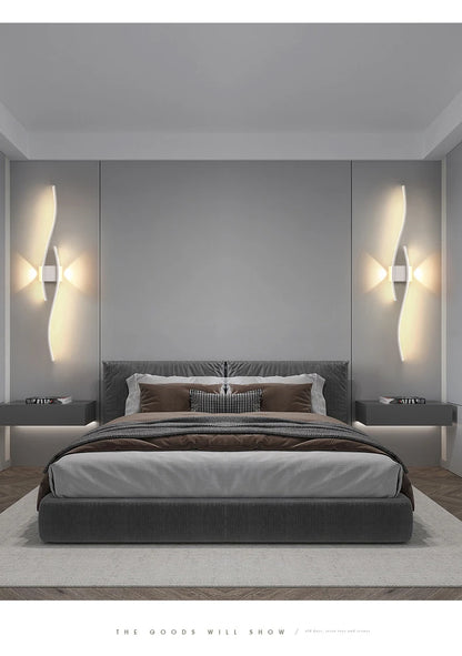 Kinkiet LED Ścienny Aluminiowy 12-18W Salon Sypialnia TV 60-80cm Czarny
