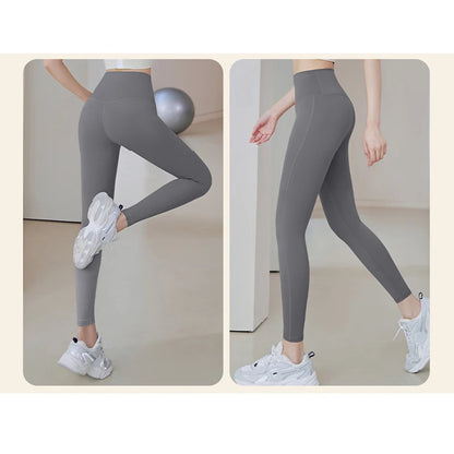 Legginsy Sportowe Prążkowane Bezszwowe – Wysoki Stan, Kontrola Brzucha, Joga