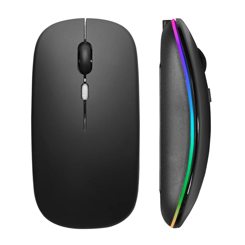 Mysz bezprzewodowa 2.4GHz / Bluetooth 5.1 RGB Cicha Ładowalna 1600DPI Ergonomiczna do PC i Laptopa