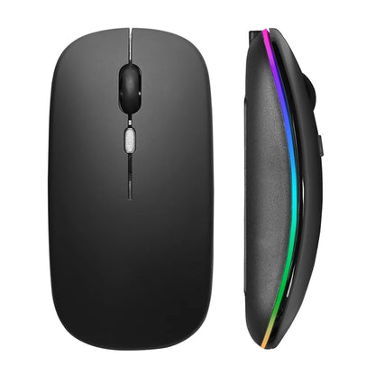 Mysz bezprzewodowa 2.4GHz / Bluetooth 5.1 RGB Cicha Ładowalna 1600DPI Ergonomiczna do PC i Laptopa