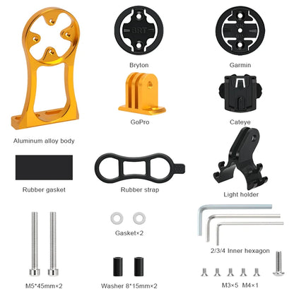 RIDERACE Bicycle Computer Holder Bike Handlebar Camera Mount Cycling Stopwatch Speedometer Bracket for Garmin Edge Bryton CatEye