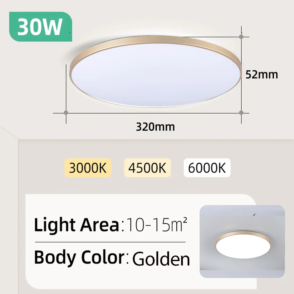 Lampa sufitowa LED 15W-50W | Plafon do kuchni, salonu, sypialni | 3000K/4000K/6500K | 220V