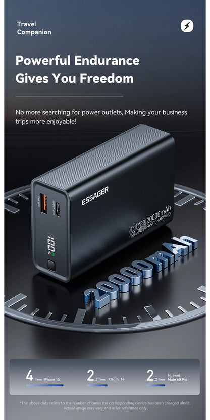Power Bank 20000mAh PD 65W Szybkie Ładowanie iPhone
