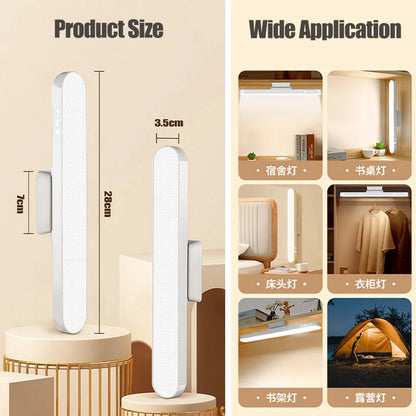 Lampka biurkowa LED USB z magnesem – 3 barwy światła, ściemnialna, akumulatorowa