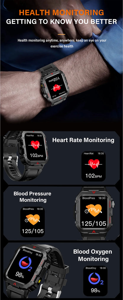 Smartwatch LAXASFIT Q11 – Latarka LED, Monitorowanie Zdrowia, Sport