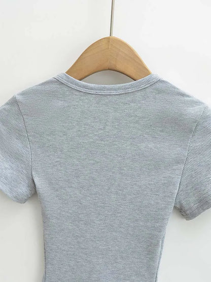 Damska bluzka crop top slim fit kwadratowy dekolt lato