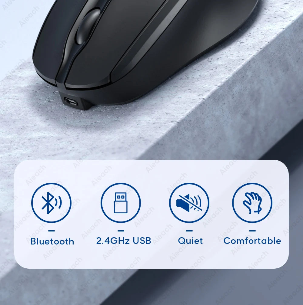 Mysz bezprzewodowa kompaktowa Bluetooth 1600DPI cicha