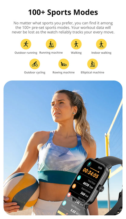 Smartwatch COLMI P81 z rozmowami Bluetooth, monitorem zdrowia 24H i 100+ trybami sportowymi
