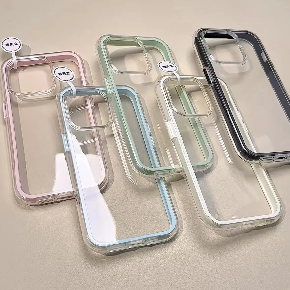 Etui na iPhone z kolorową ramką – przezroczyste, ochronne | iPhone 17 16 15 14 13 12 11 Pro Max Plus
