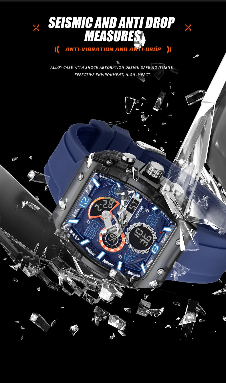 Smartwatch SMAEL 8109 – Dual Display, LED, Wodoszczelny 5ATM, Stoper i Alarm