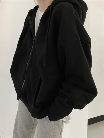 Bluza Kurtka Damska z Zamkiem Y2K Harajuku – Koreański Streetwear Jesień