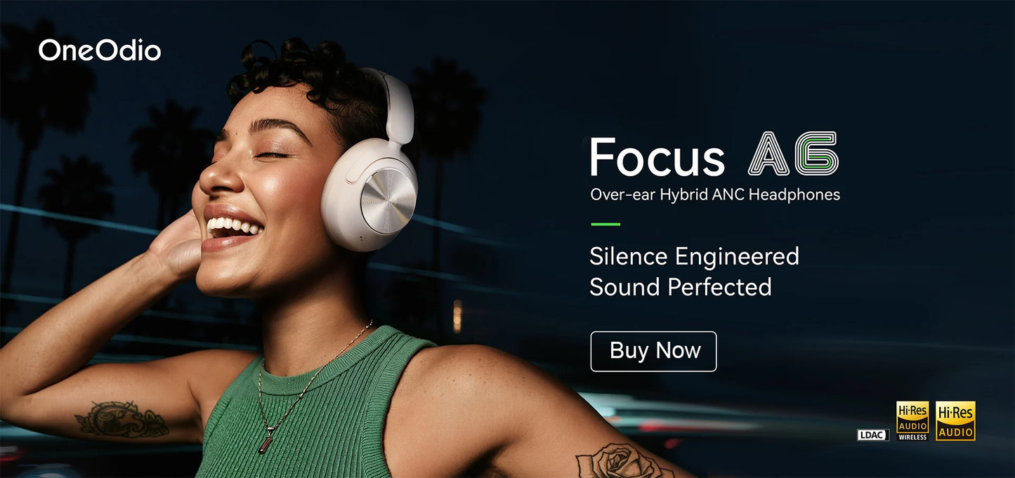 Słuchawki Bluetooth OneOdio Fusion A70 — Hi-Res Audio, 72H, Studio & DJ
