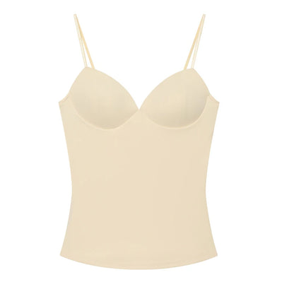 Gorsetowy Top Damski Crop na Ramiączkach – Brązowy Bustier Bodycon Backless