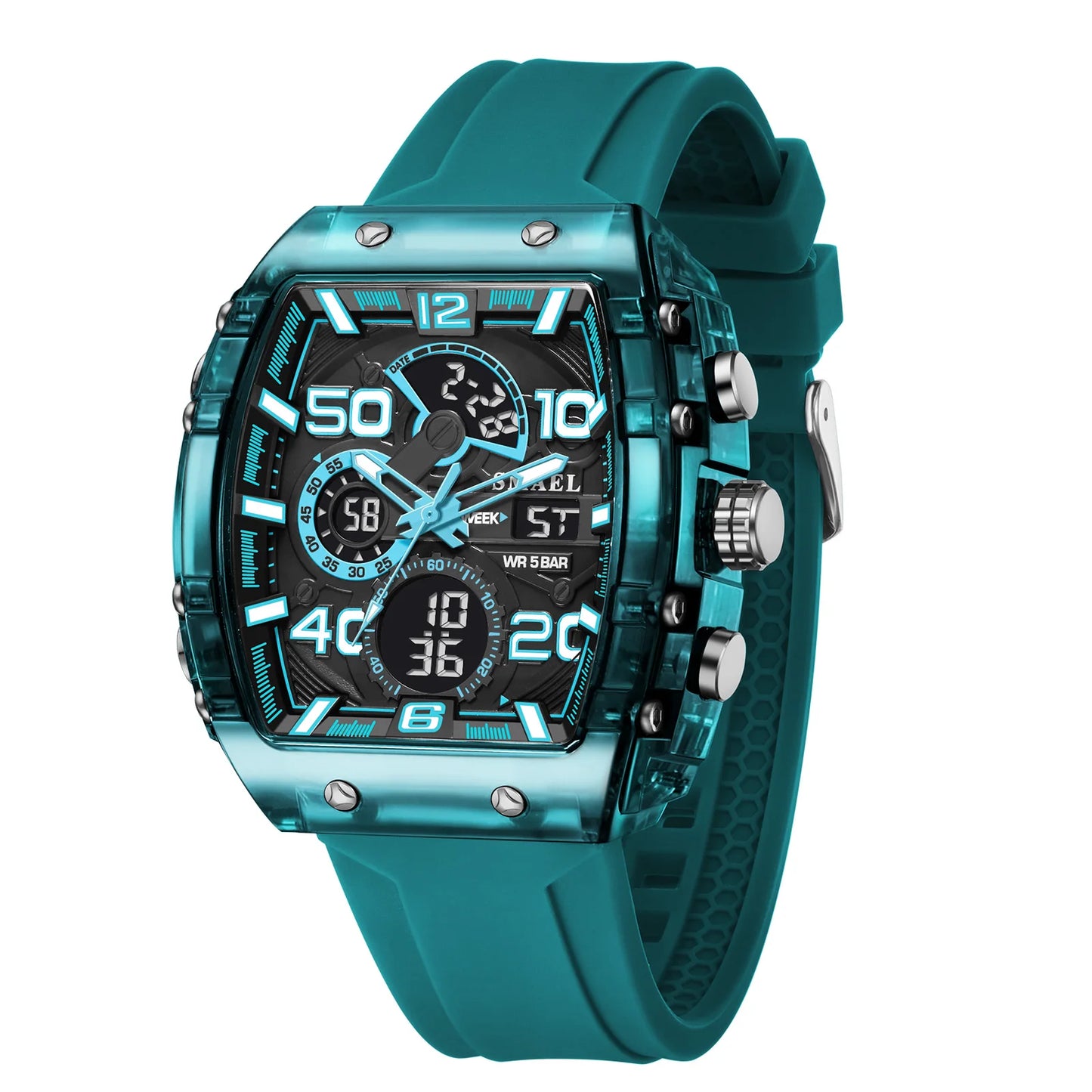 Smartwatch SMAEL 8109 – Dual Display, LED, Wodoszczelny 5ATM, Stoper i Alarm