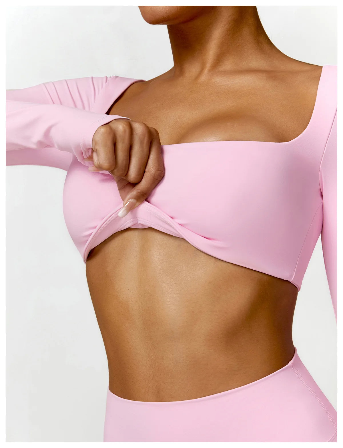 Sportowy Crop Top Damski z Kwadratowym Dekoltem – Szybkoschnący do Jogi i Siłowni
