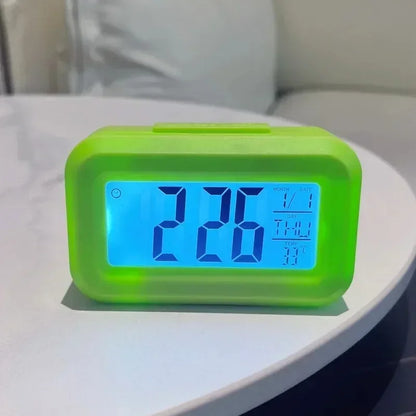 Cyfrowy budzik LED z kalendarzem i termometrem – zegar biurkowy