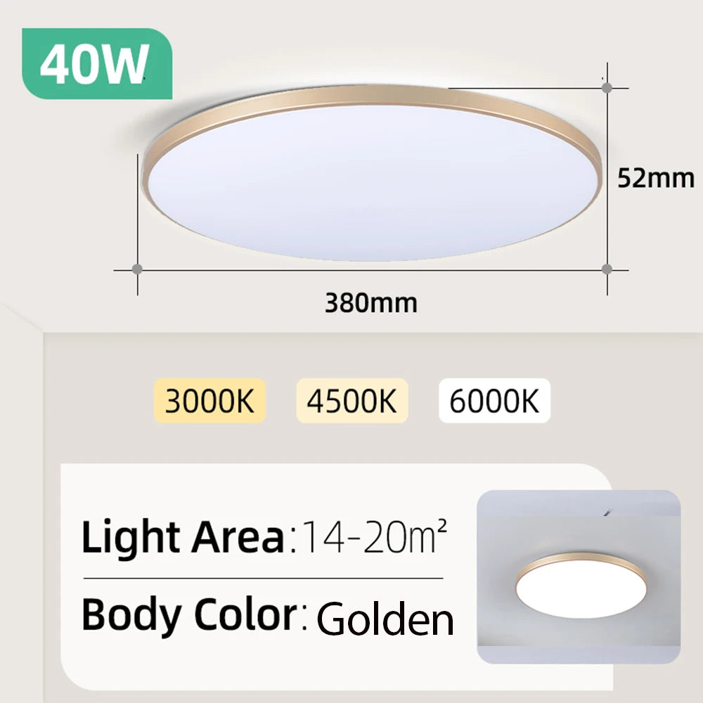 Lampa sufitowa LED 15W-50W | Plafon do kuchni, salonu, sypialni | 3000K/4000K/6500K | 220V