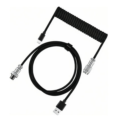 Spiralny Kabel USB-C do Klawiatury Mechanicznej z Złączem Lotniczym Aviator | do 3m