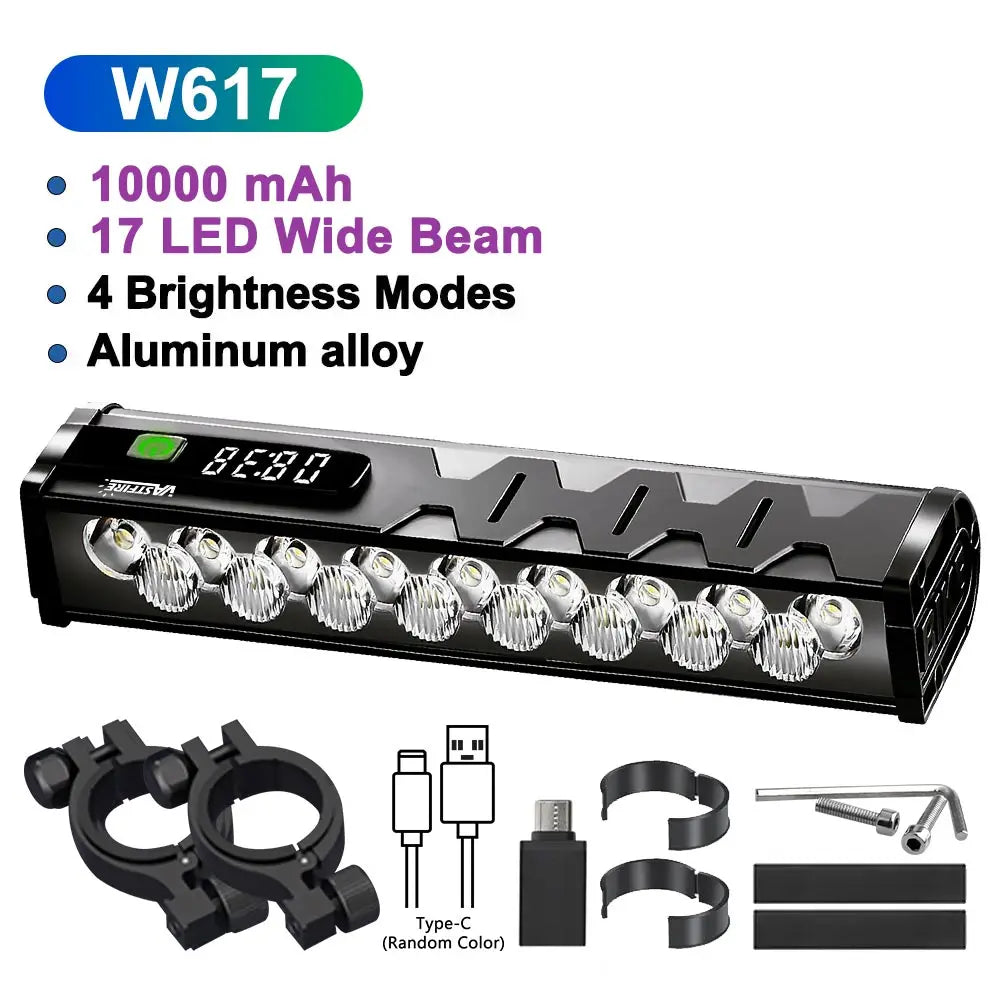 Bicycle Light Front 8/17LED 25500Lumen Bike Light 10000mAh Waterproof Flashlight USB Charging MTB Road Cycling Lamp Accessories