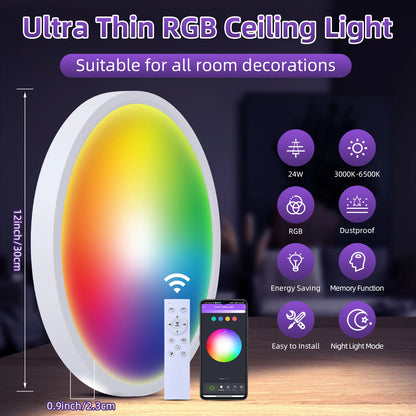 Lampa sufitowa LED 15W-50W | Plafon do kuchni, salonu, sypialni | 3000K/4000K/6500K | 220V