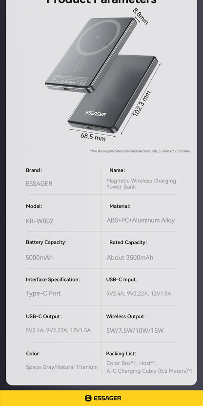 Powerbank magnetyczny 20W 5000mAh do iPhone MagSafe