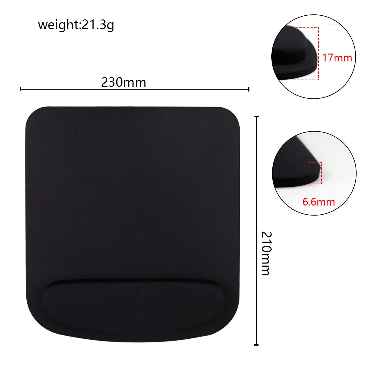 Podkładka pod mysz z podpórką pod nadgarstek - ergonomiczna, gumowa podstawa