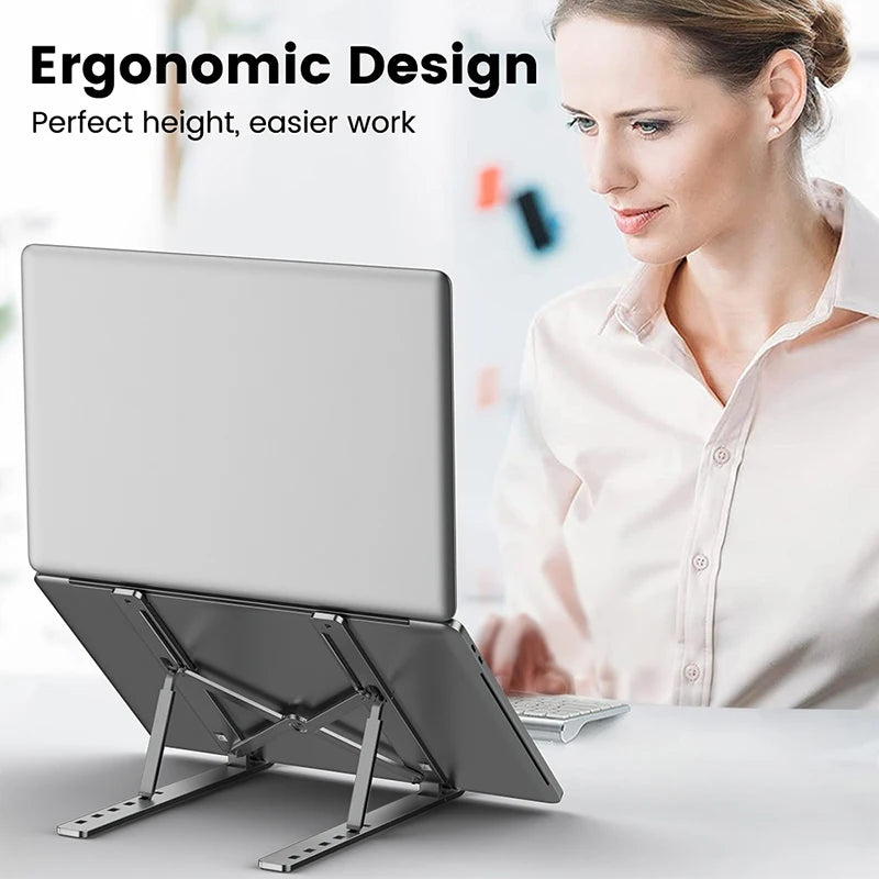 Aluminiowa Składana Podstawka pod Laptopa – Regulowana, Antypoślizgowa