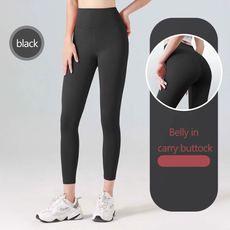 Legginsy Sportowe Prążkowane Bezszwowe – Wysoki Stan, Kontrola Brzucha, Joga