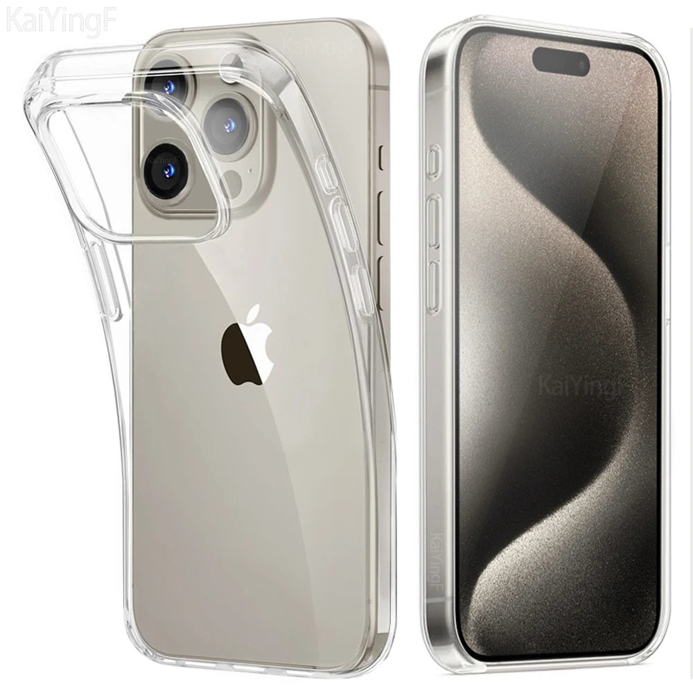 Przezroczyste etui silikonowe iPhone 16 15 14 13 12 11 Pro Max XR XS
