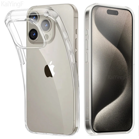 Przezroczyste etui silikonowe iPhone 16 15 14 13 12 11 Pro Max XR XS